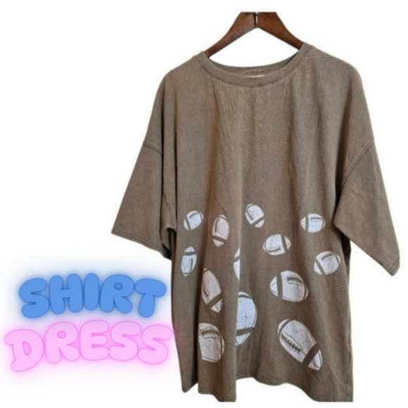 Fantastic Fawn Brown Mini Dress with Football Print - Picture 2 of 12